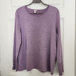 Chicos knit lavender light sweater top XL
